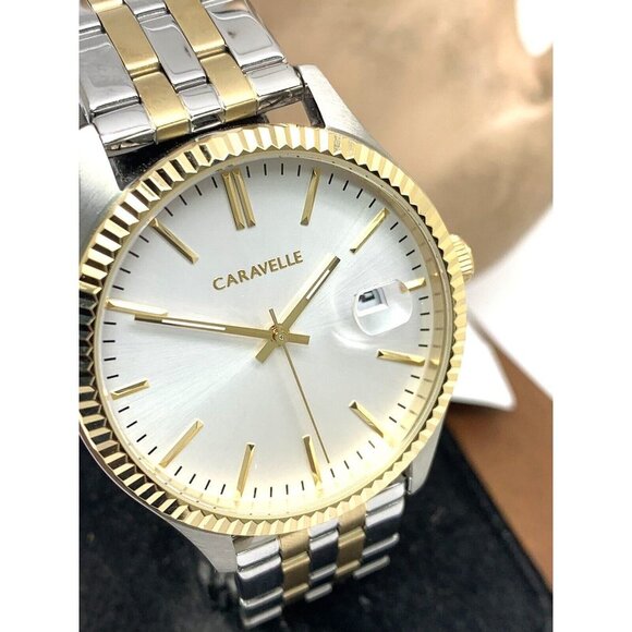 Caravelle By Bulova Men's Watch 45B148 Quartz Silver Dial Two Tone Steel… - Picture 12 of 13